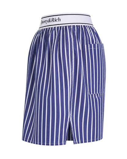 Serif Logo Boxer - Navy Stripe