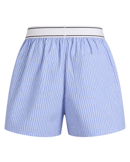 Serif Logo Boxer - Navy Stripe