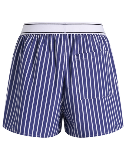 Serif Logo Boxer - Navy Stripe