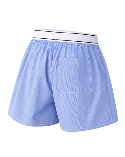 Serif Logo Boxer - Navy Stripe