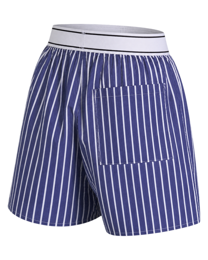 Serif Logo Boxer - Navy Stripe