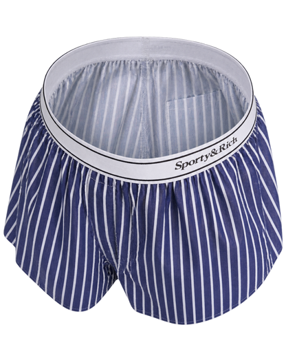 Serif Logo Boxer - Navy Stripe