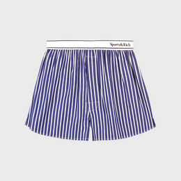 Serif Logo Boxer - Navy Stripe