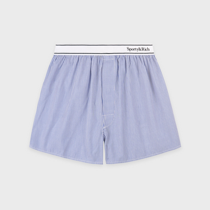 Serif Logo Boxer - Navy Stripe