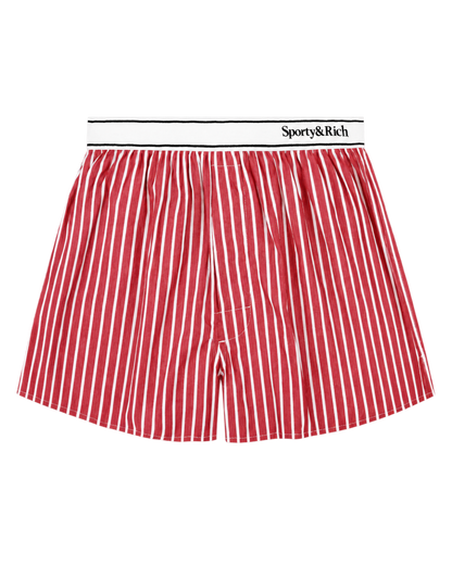 Serif Logo Boxer - Ruby Stripe
