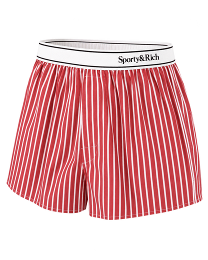 Serif Logo Boxer - Ruby Stripe