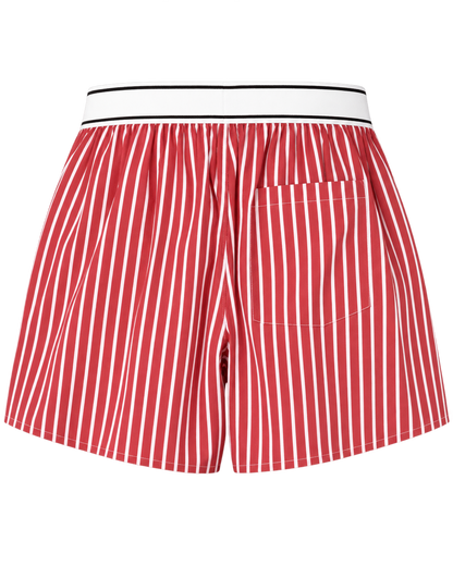 Serif Logo Boxer - Ruby Stripe