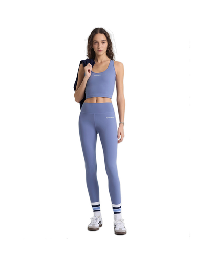 Serif Logo Legging - Colony Blue/White