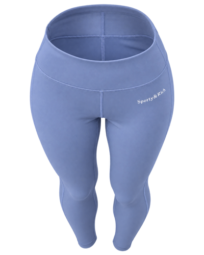 Serif Logo Legging - Colony Blue/White
