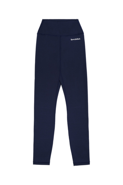 Serif Logo Legging - Navy/White