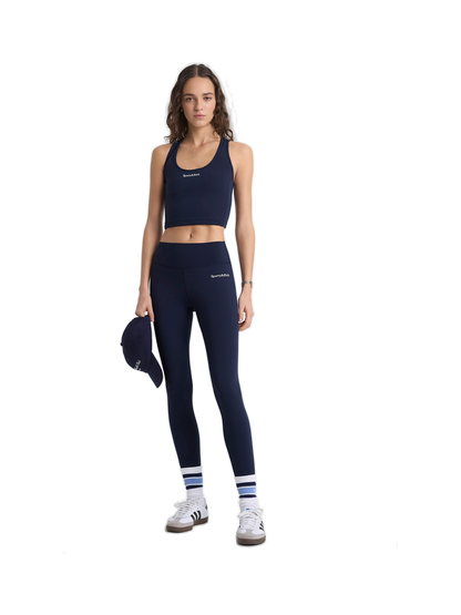 Serif Logo Legging - Navy/White