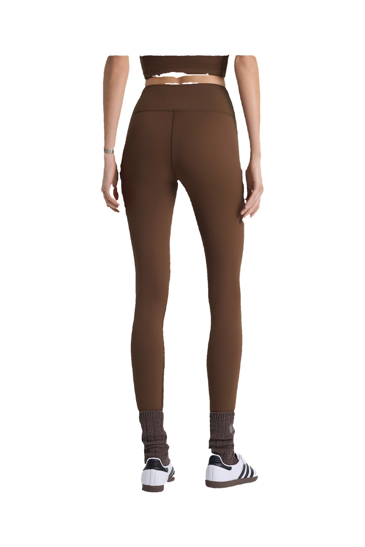 Serif Logo Legging - Toffee/White