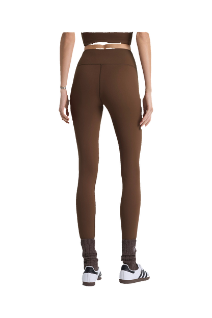 Serif Logo Legging - Toffee/White
