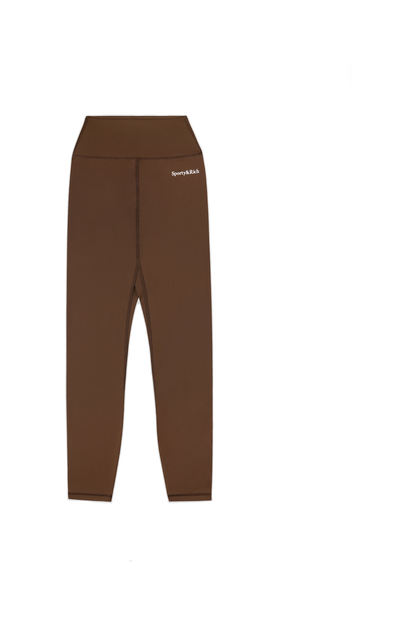 Serif Logo Legging - Toffee/White