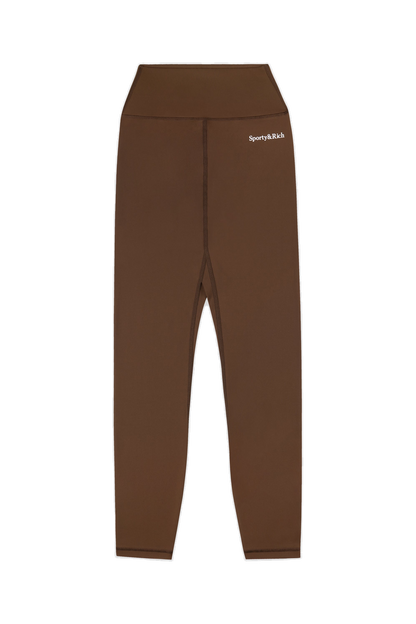 Serif Logo Legging - Toffee/White