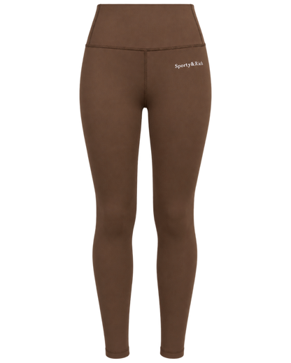 Serif Logo Legging - Toffee/White