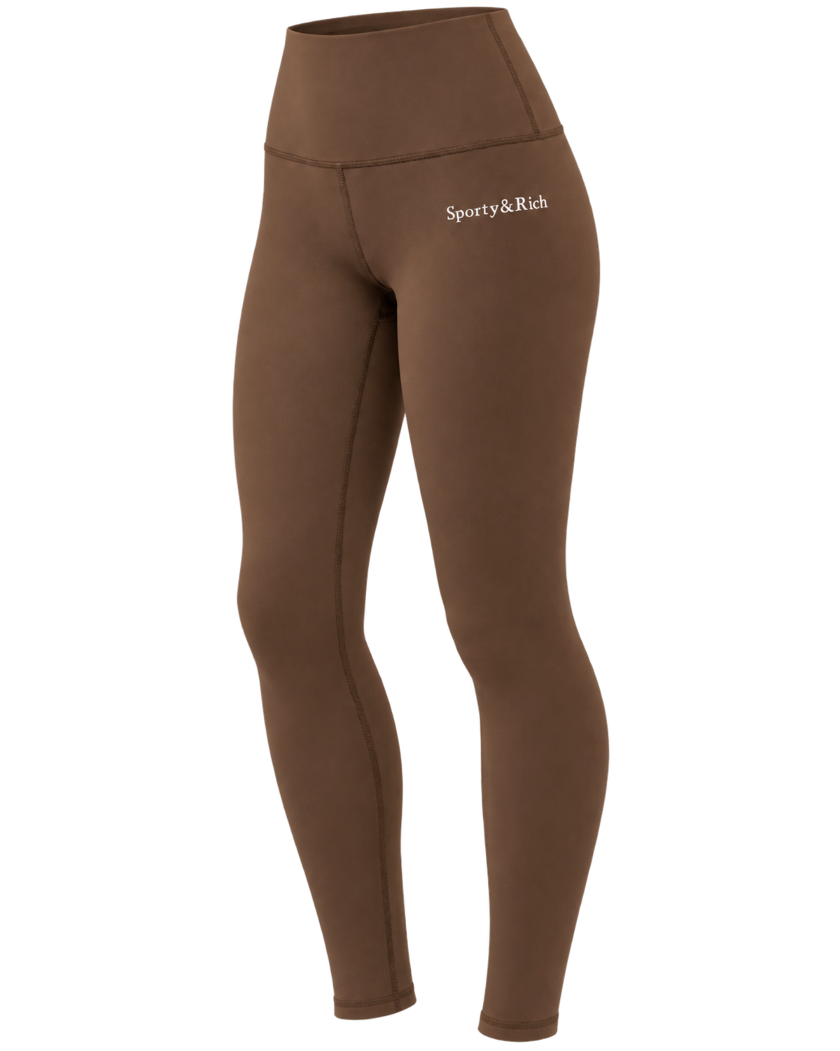 Serif Logo Legging - Toffee/White