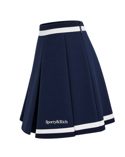 Serif Logo Mila Skirt - Navy/White