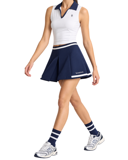 Serif Logo Mila Skirt - Navy/White