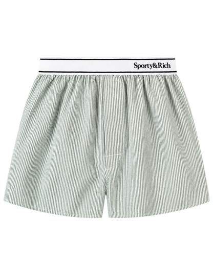 Serif Logo Oxford Boxer - Forest striped