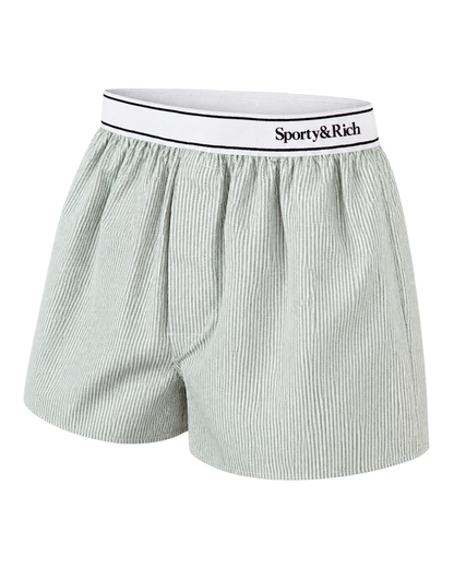Serif Logo Oxford Boxer - Forest striped