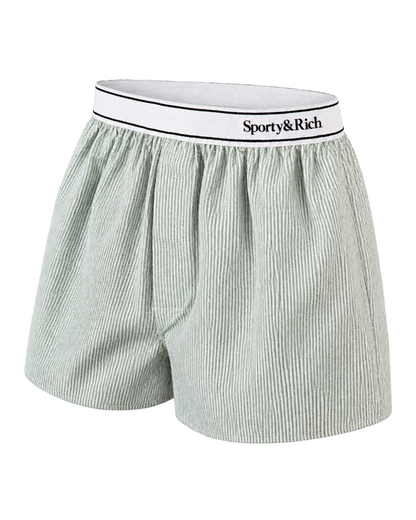 Serif Logo Oxford Boxer - Forest striped