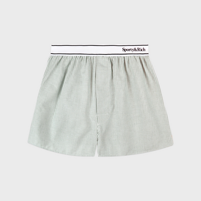Serif Logo Oxford Boxer - Forest striped