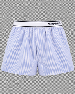 Serif Logo Oxford Boxer - Navy Stripe