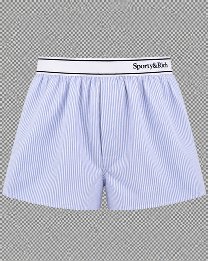 Serif Logo Oxford Boxer - Navy Stripe