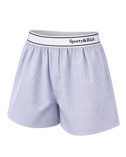 Serif Logo Oxford Boxer - Navy Stripe