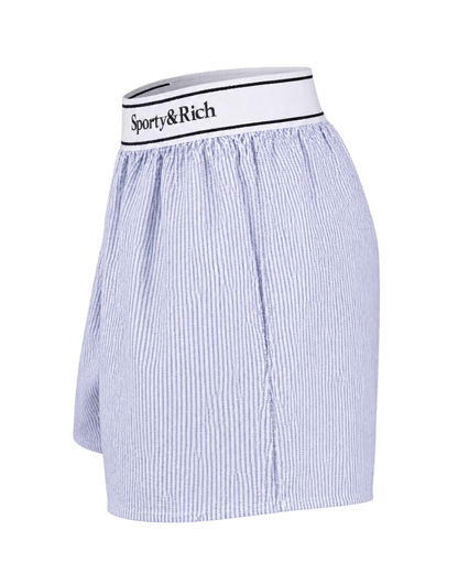 Serif Logo Oxford Boxer - Navy Stripe