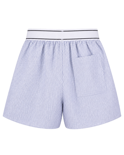 Serif Logo Oxford Boxer - Navy Stripe