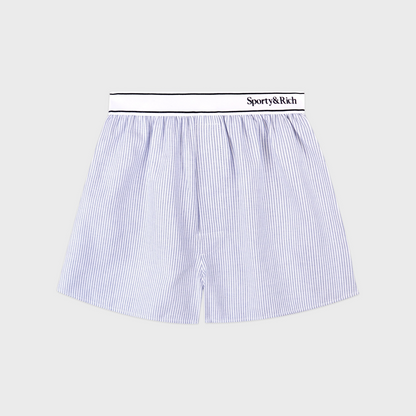 Serif Logo Oxford Boxer - Navy Stripe