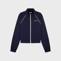 Serif Logo Retro Track Jacket - Navy/White