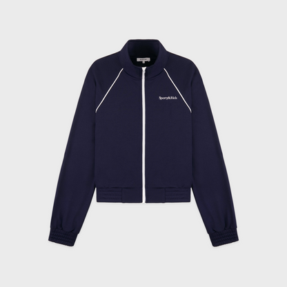 Serif Logo Retro Track Jacket - Navy/White