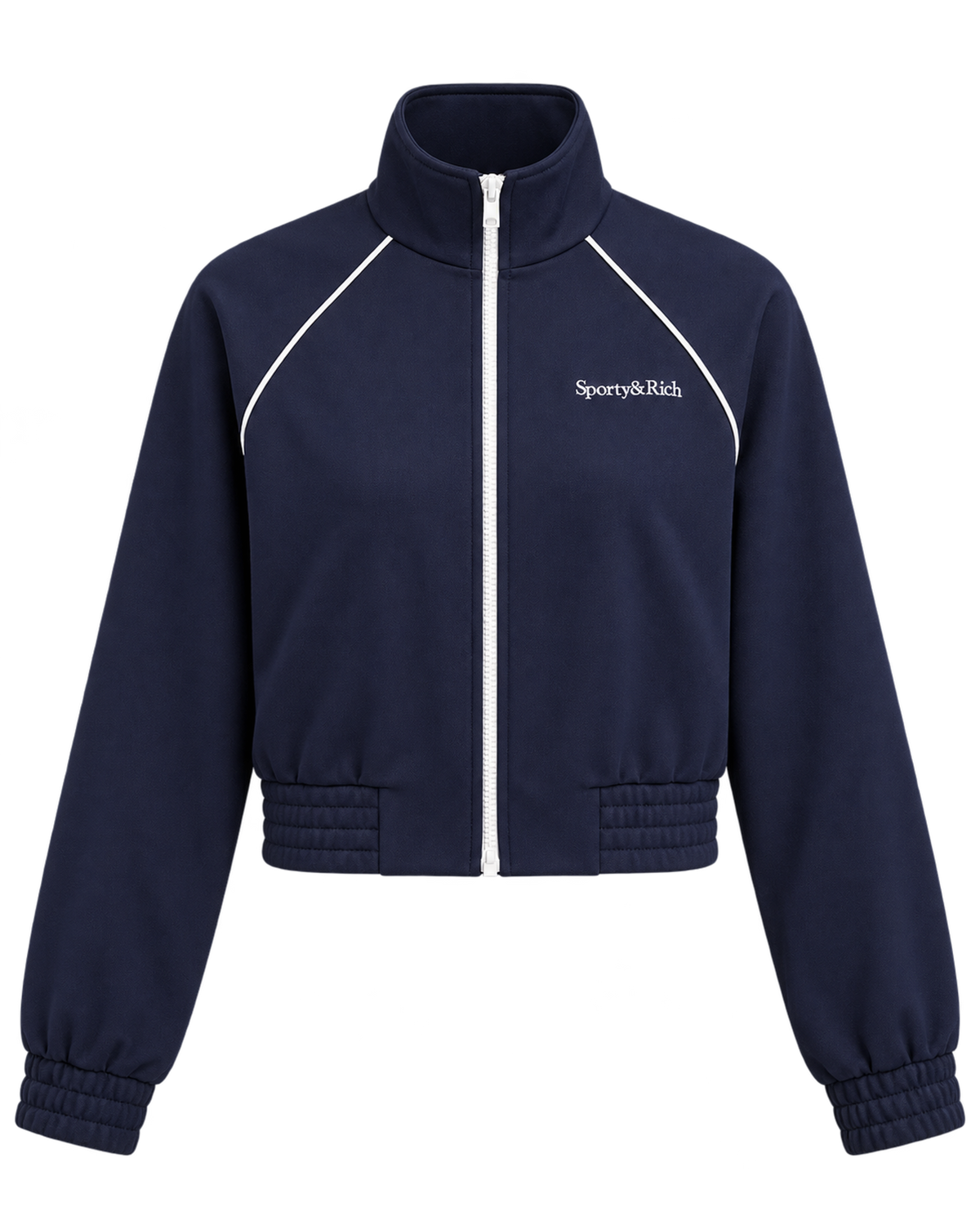 Serif Logo Retro Track Jacket - Navy/White