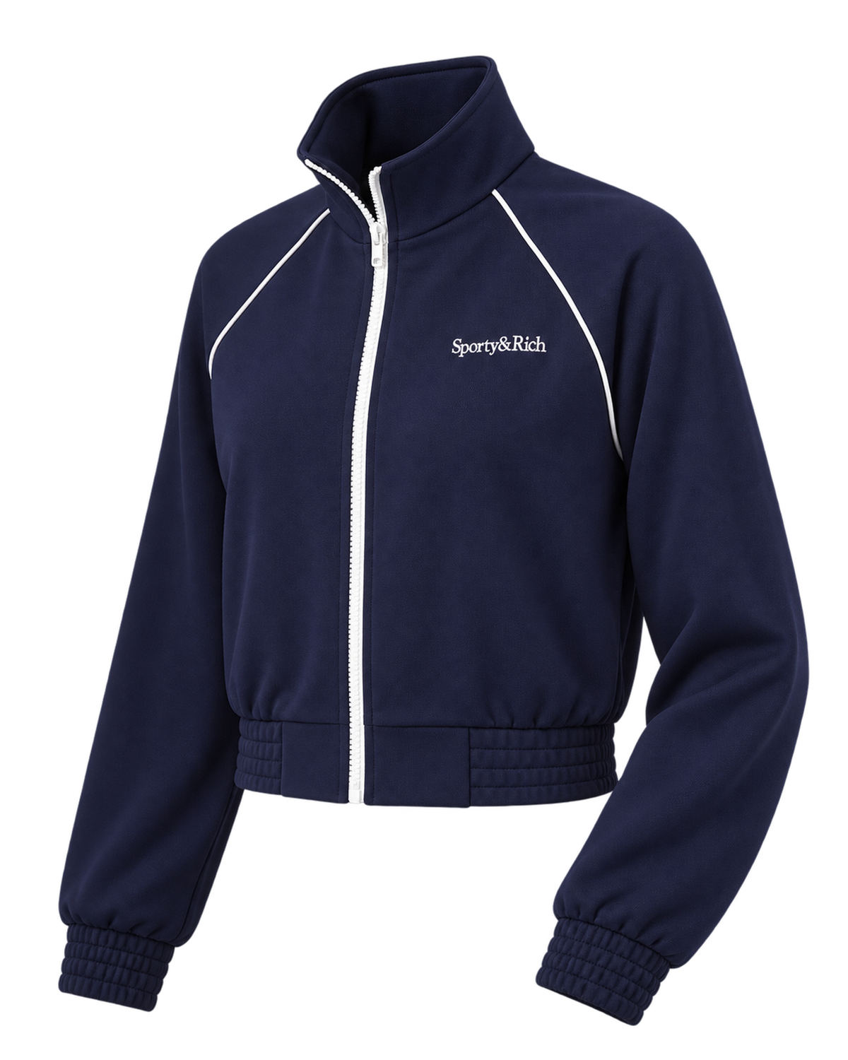 Serif Logo Retro Track Jacket - Navy/White