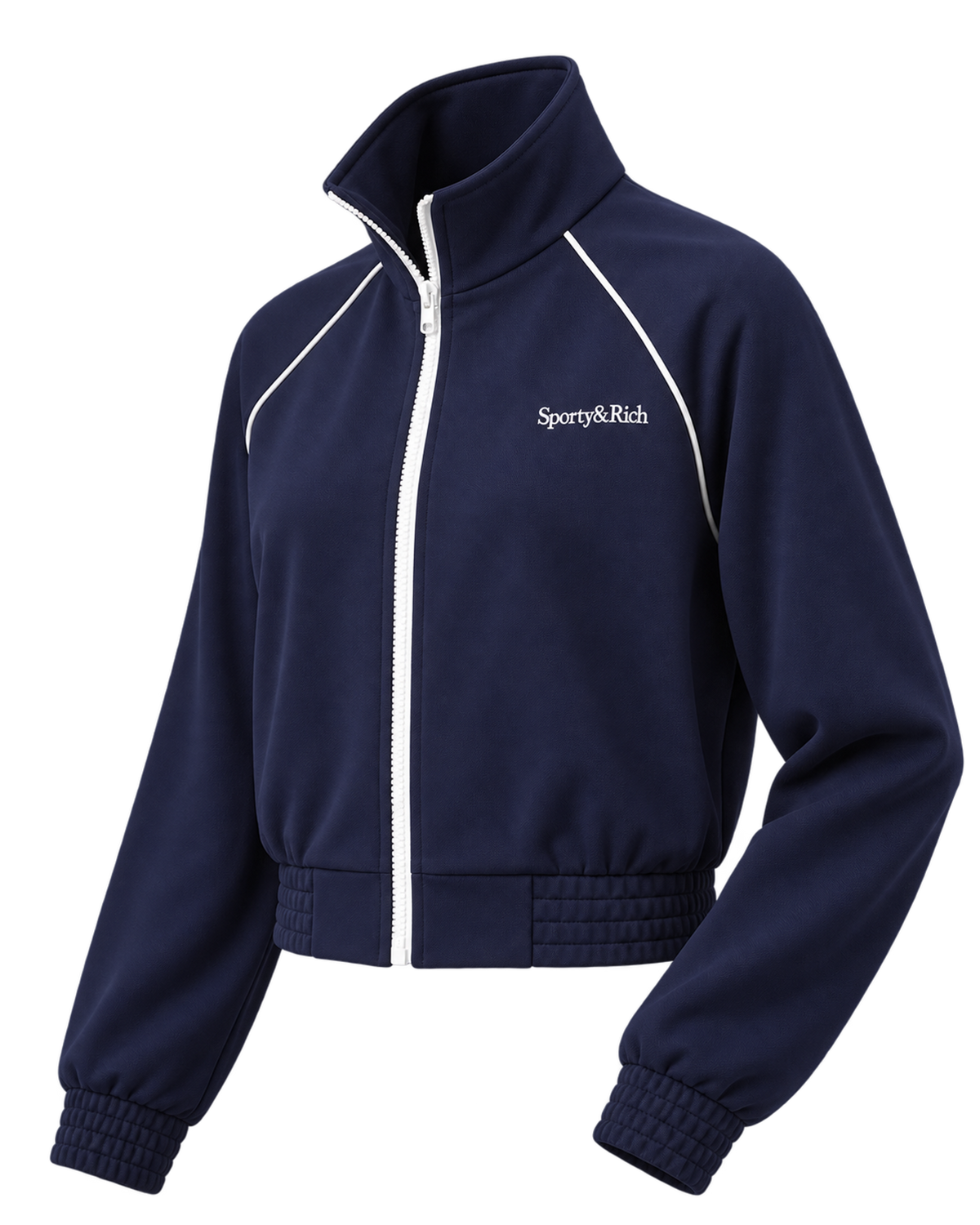 Serif Logo Retro Track Jacket - Navy/White