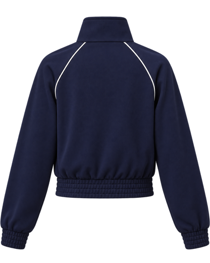 Serif Logo Retro Track Jacket - Navy/White