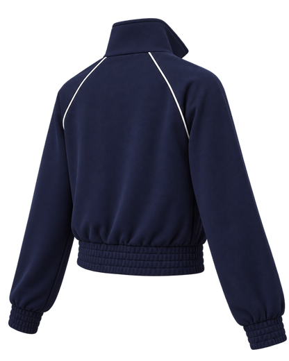 Serif Logo Retro Track Jacket - Navy/White