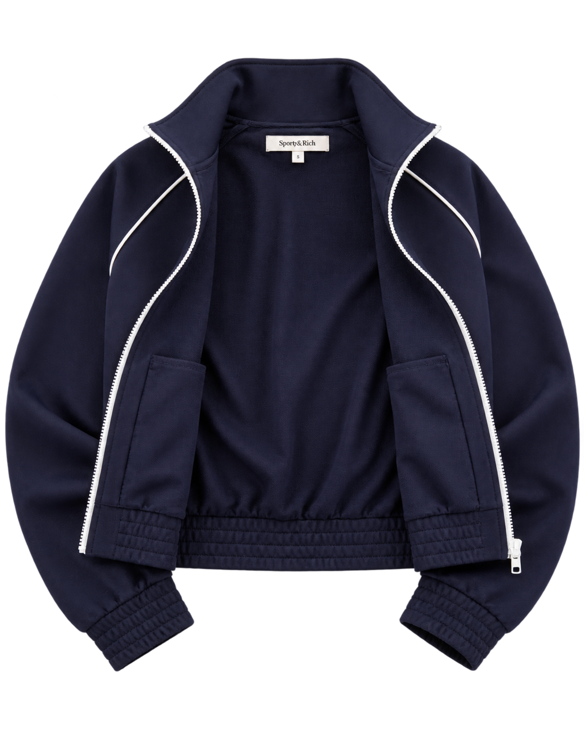 Serif Logo Retro Track Jacket - Navy/White