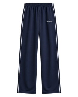 Serif Logo Retro Track Pant - Navy/White