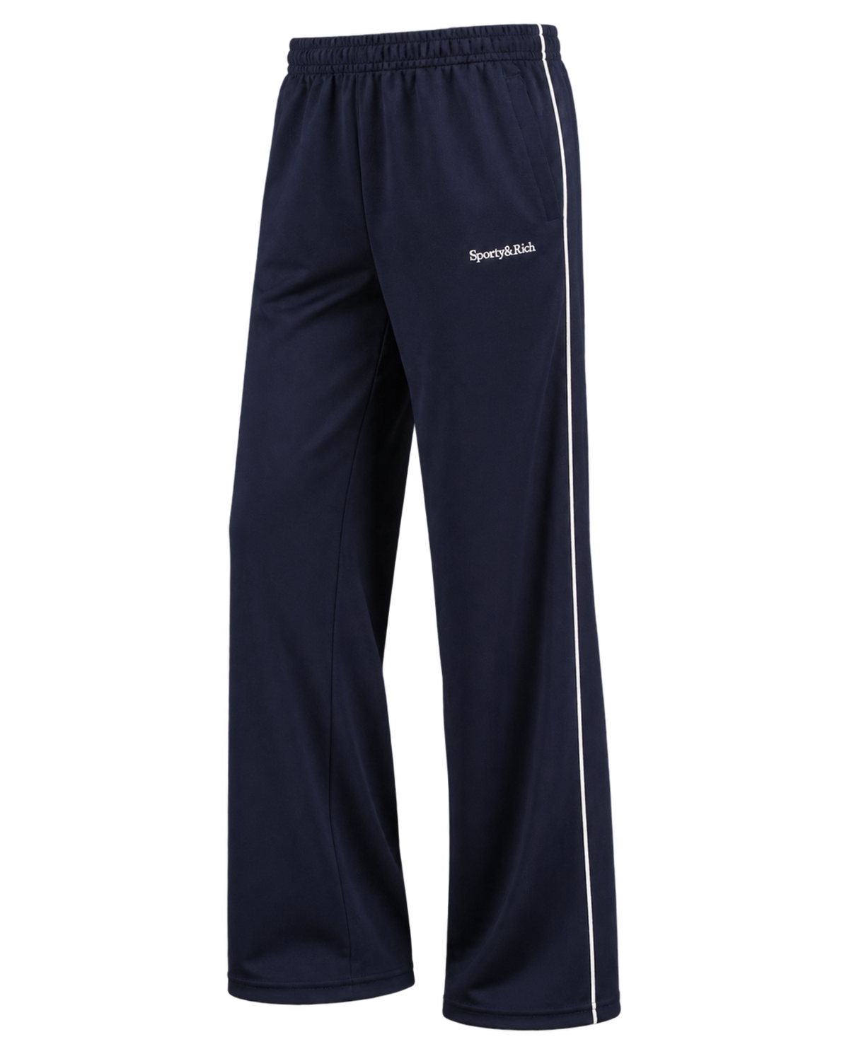 Serif Logo Retro Track Pant - Navy/White