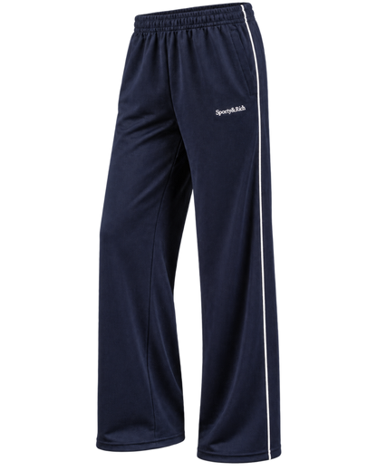 Serif Logo Retro Track Pant - Navy/White