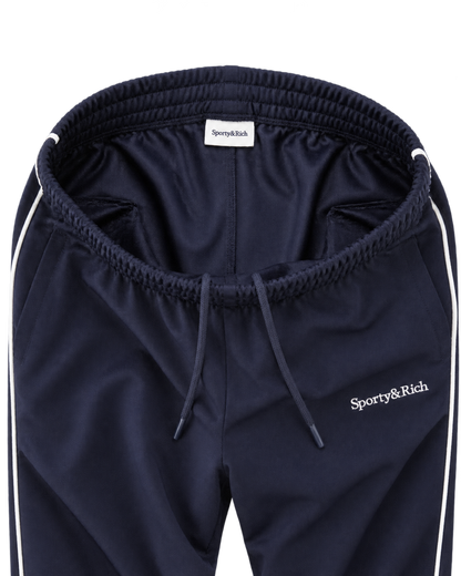 Serif Logo Retro Track Pant - Navy/White