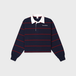 Serif Logo Rugby Polo - Navy/White/Merlot