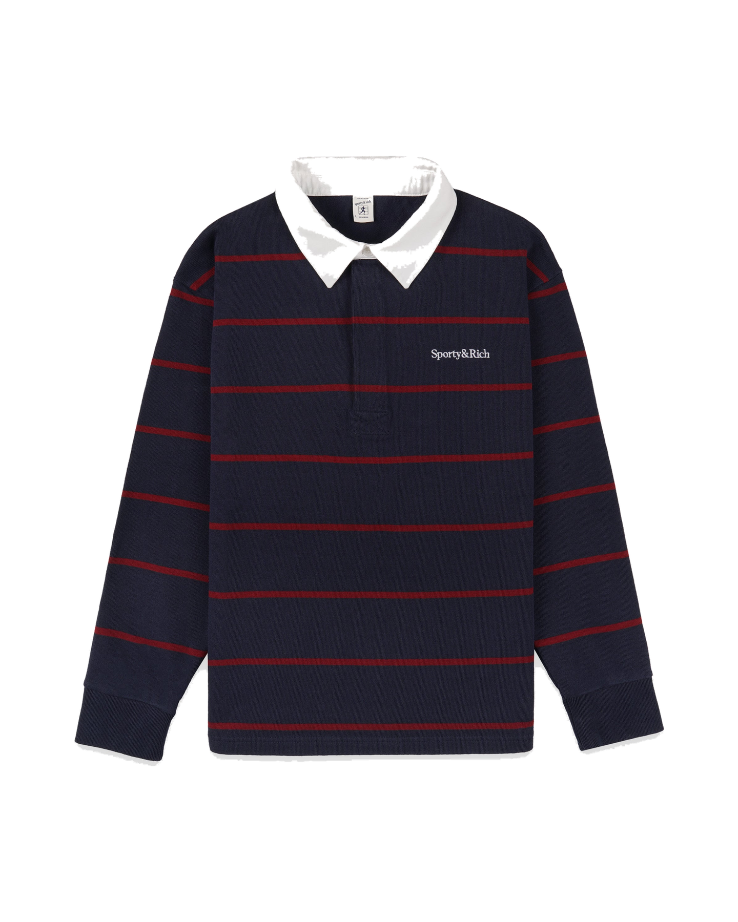 Serif Logo Rugby Polo Men - Dark Navy/White/Merlot