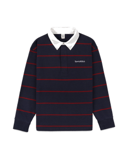 Serif Logo Rugby Polo Men - Dark Navy/White/Merlot