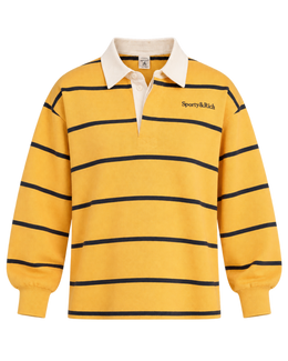 Serif Logo Rugby Polo - Faded Gold/White/Navy