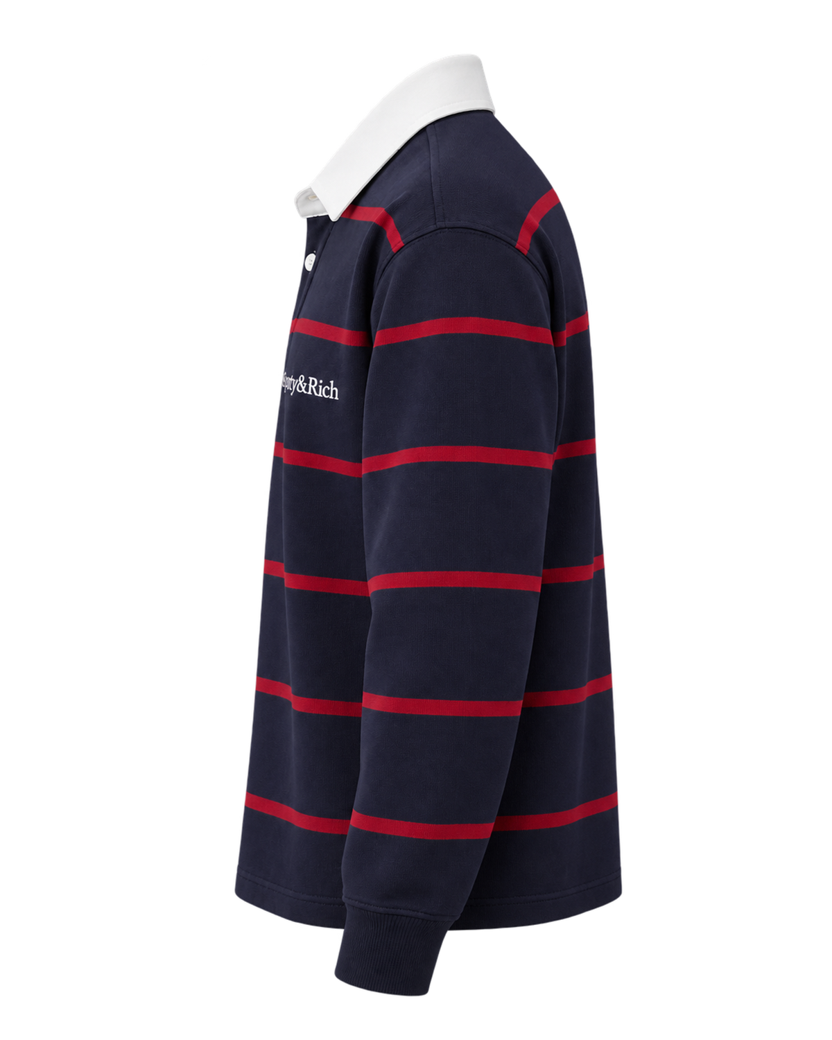 Serif Logo Rugby Polo Men - Dark Navy/White/Merlot